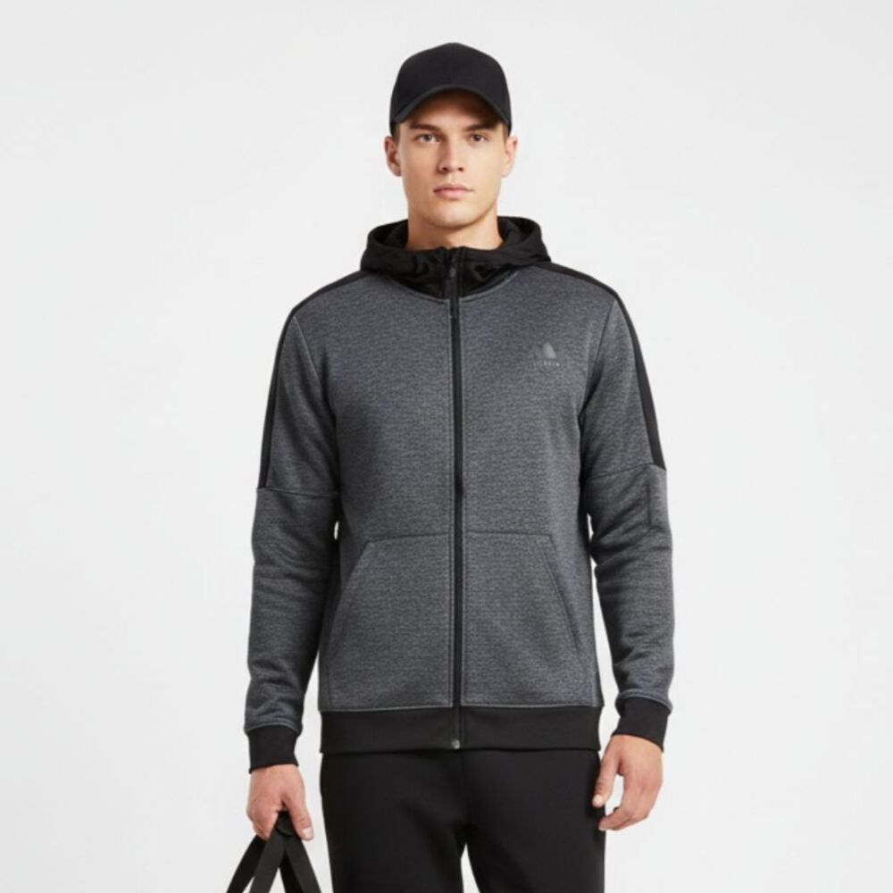 Adidas Men's Gray Zip Front Long Sleeve Hoodie Jacket L Large